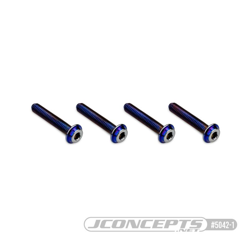 JConcepts 3x16mm Top Hat Titanium Screw - Burnt Blue (4) - Click Image to Close