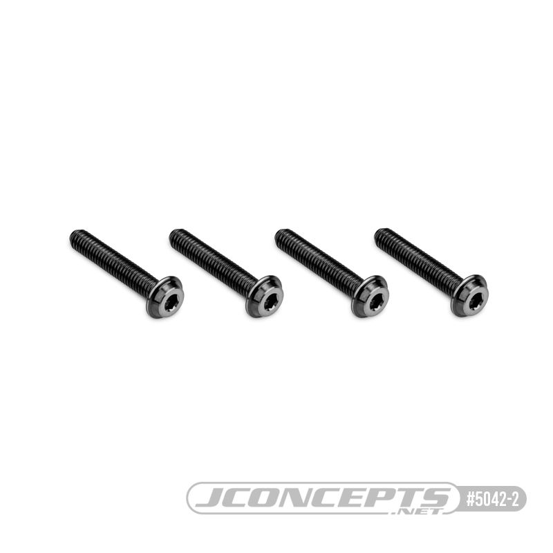 JConcepts 3x16mm Top Hat Titanium Screw (Screw Applications With 3mm) - Stealth Black (4)