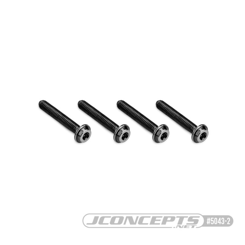 JConcepts 3x18mm Top Hat Titanium Screw - Stealth Black (4)