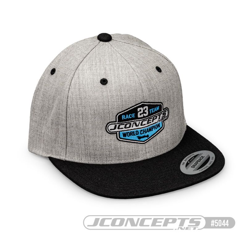 JConcepts 2023 Racing Team Hat Flat Bill Snap Back-Heather Gray