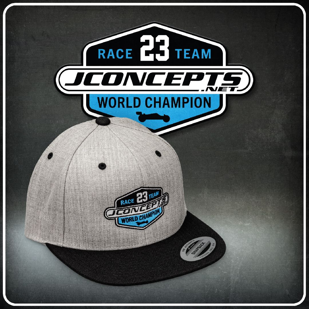 JConcepts 2023 Racing Team Hat Flat Bill Snap Back-Heather Gray - Click Image to Close