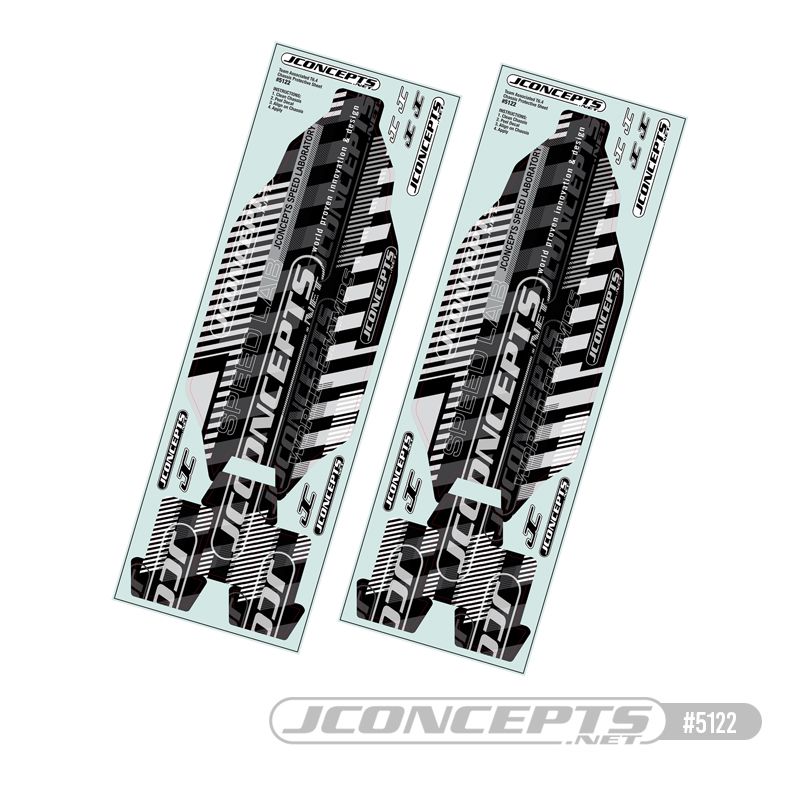JConcepts - T6.4 precut chassis protective sheet, 2pc (Fits – Team Associated T6.4)