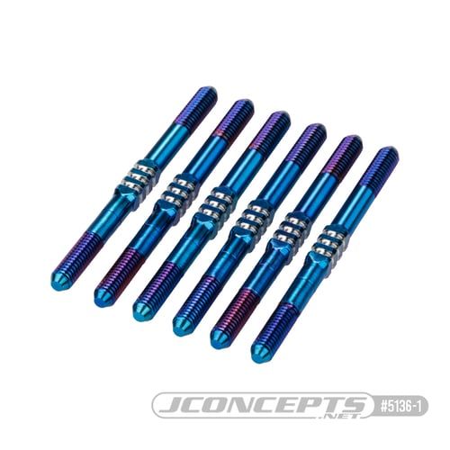 JConcepts RC10B7 3.5x48mm Fin Ti turnbuckle, 6pc. Burnt Blue