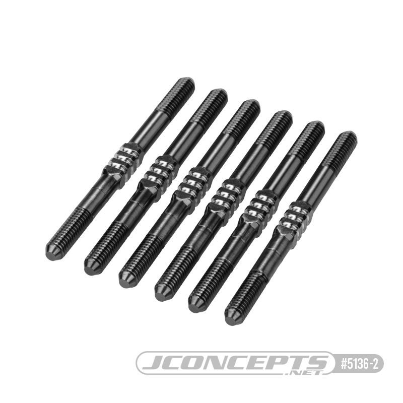 JConcepts RC10B7 3.5x48mm Fin Ti turnbuckle, Stealth Black (6)