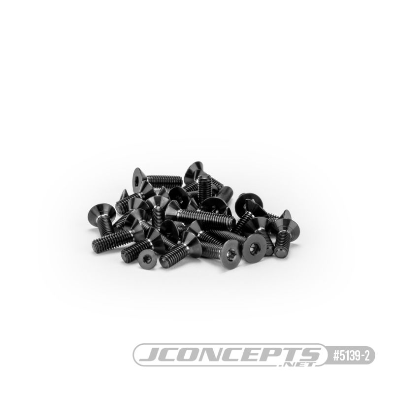 JConcepts RC10B7 Ti screw set, lower (black) - 28pc