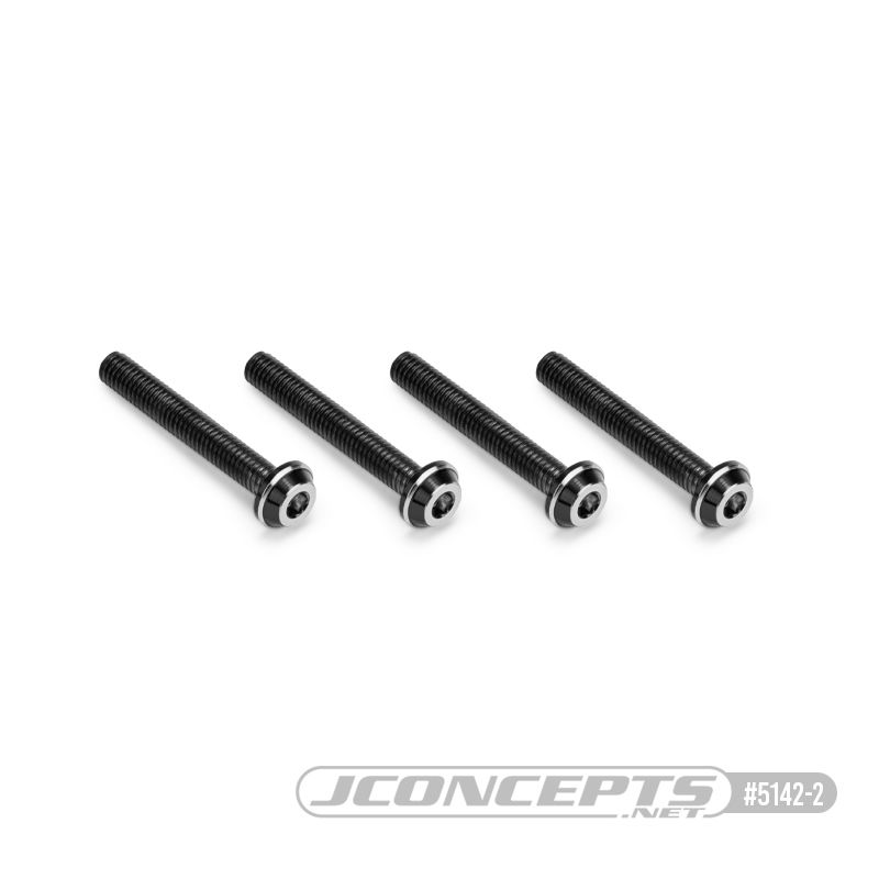 JConcepts 3x20mm Top Hat Titanium screw, stealth black - 4pc