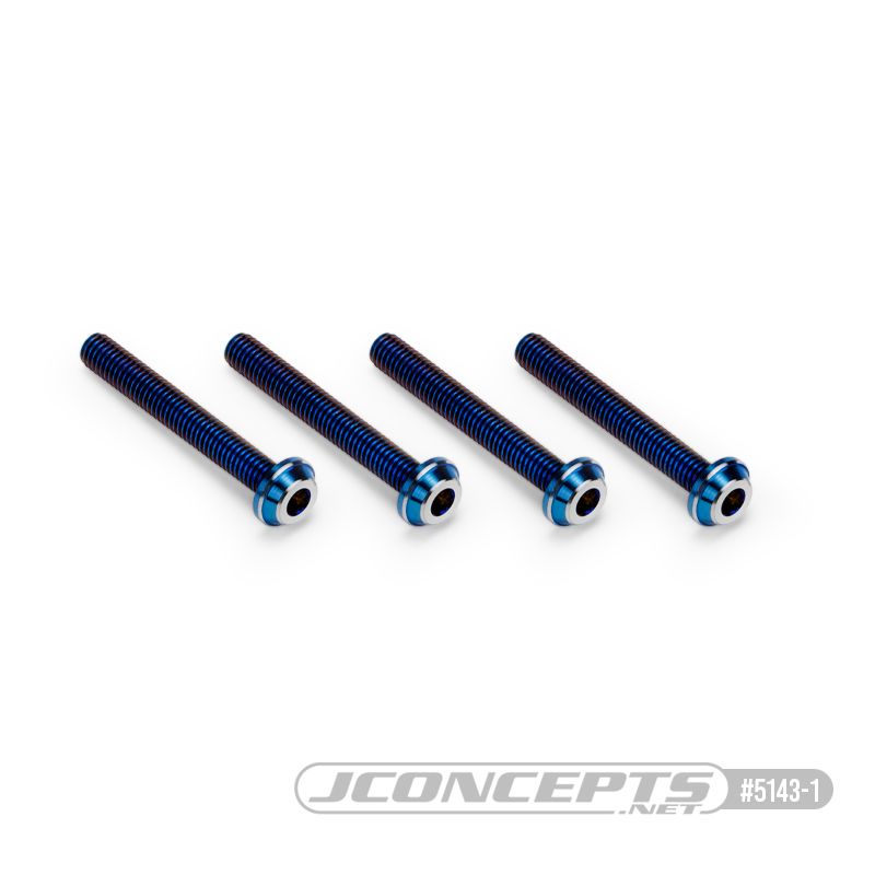 JConcepts 3x22mm Top Hat Titanium screw, burnt blue - 4pc