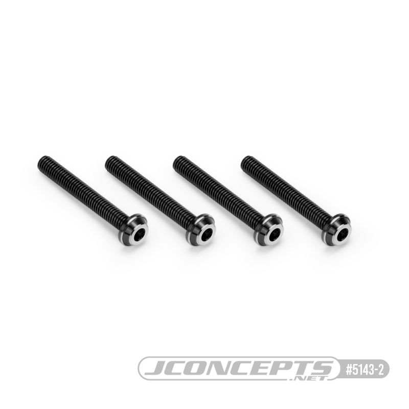 JConcepts 3x22mm Top Hat Titanium screw, stealth black - 4pc