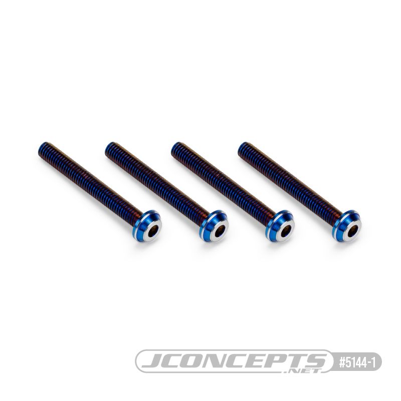 JConcepts 3x24mm Top Hat Titanium screw, burnt blue - 4pc