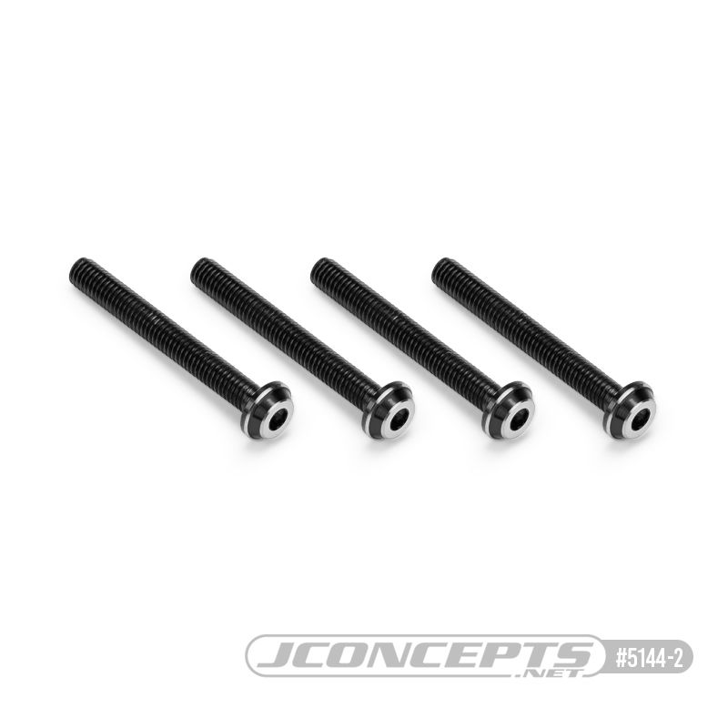 JConcepts 3x24mm Top Hat Titanium screw, stealth black - 4pc