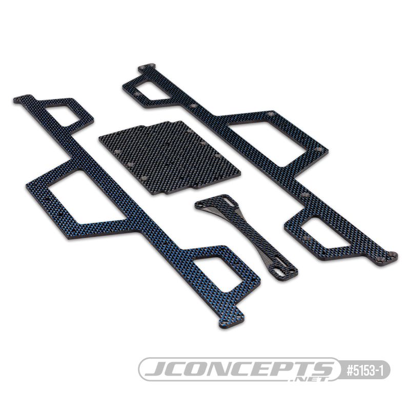 JConcepts Regulator chassis set, carbon fiber - blue hue (Fits – JConcepts Regulator chassis conversion)