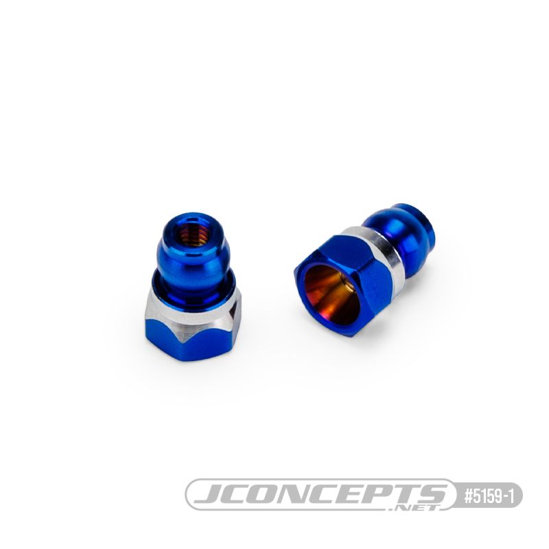 JConceptsRC10B7 Fin Ti front stand-off, (burnt blue)8mm