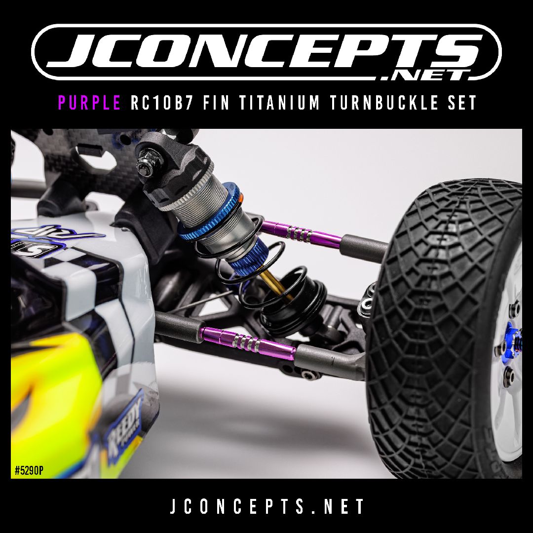 JConcepts - RC10B7 Fin Titanium turnbuckle set, 6pc - Purple