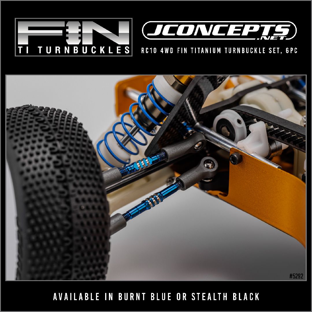 JConcepts - RC10 4wd Fin Titanium turnbuckle set, Burnt Blue