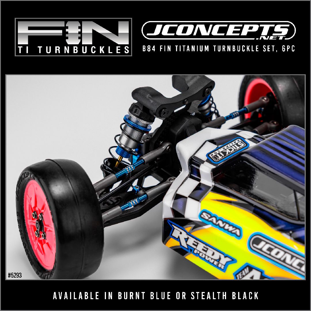 JConcepts - B84 Fin Titanium turnbuckle set, 6pc. - Burnt Blue