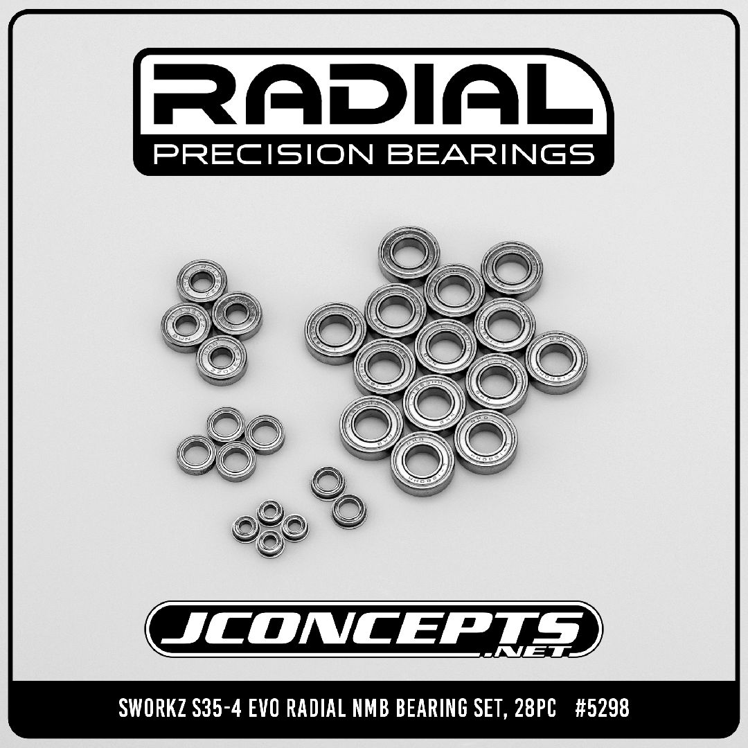 JConcepts - Sworkz S35-4 Evo Radial NMB bearing set, 26pc.