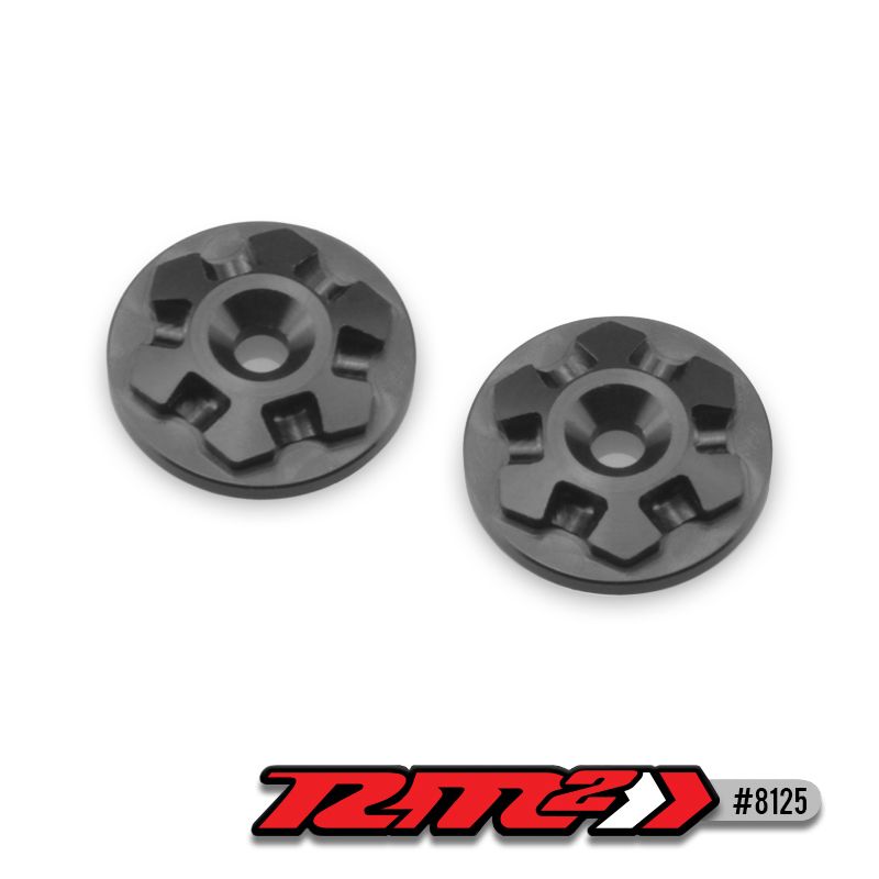 JConcepts RM2, Clover large flange 1/8th wing buttons - black - Click Image to Close