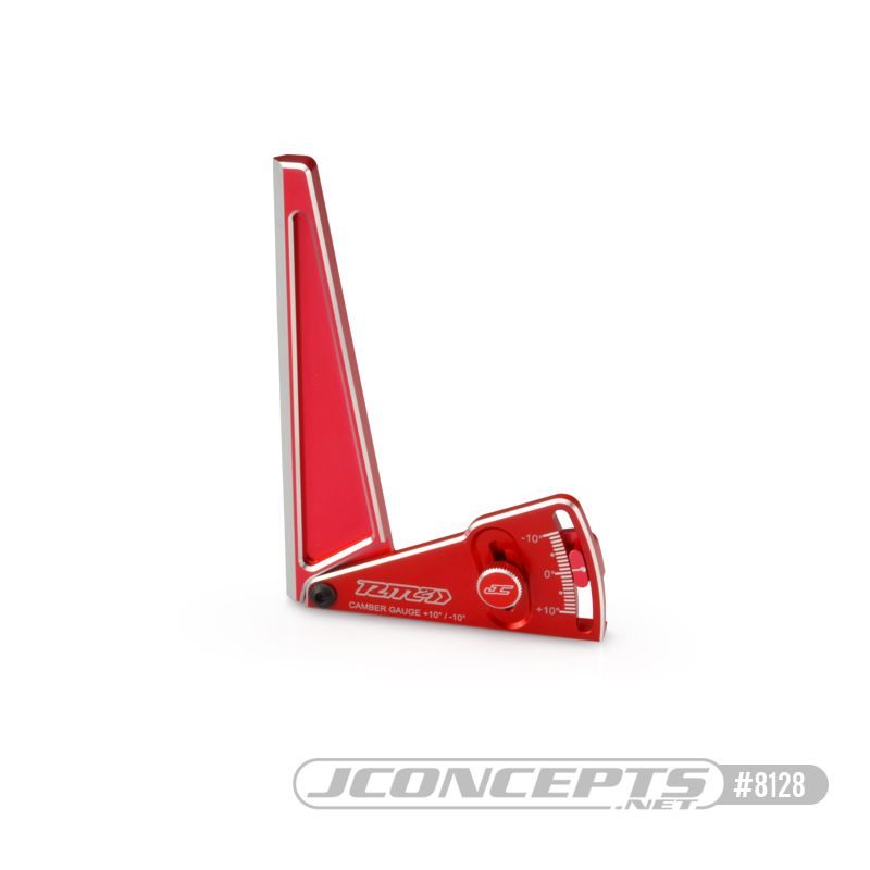 JConcepts RM2 Aluminum camber gauge, 120mm - red (Fits - 1/8th buggy and truck)
