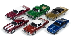1/64 1973 Pontiac GTO / 1967 Chevy Camaro Z28 / 1978 Dodge Warlock / 1980 Chevy Monza / 1968 Chevy Impala / 1971 Mercury Montego