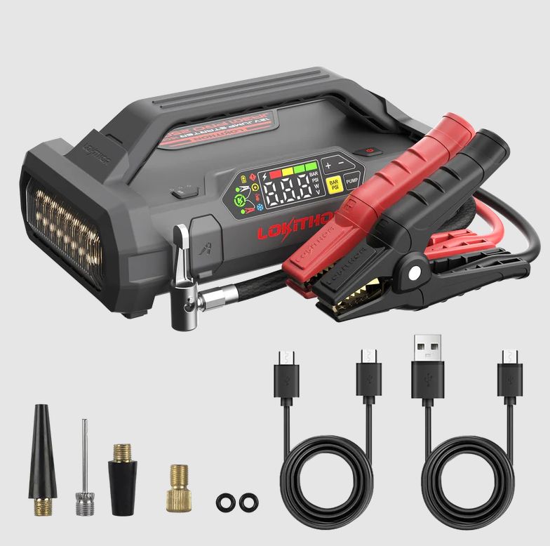 Lokithor 2500A 12V Car Jump Starter with 150PSI Air Inflator