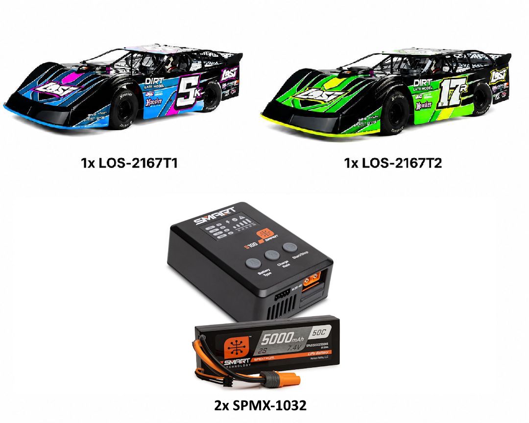 Losi 1/10 22S Dirt Late Model 2WD RTR (6 Items)