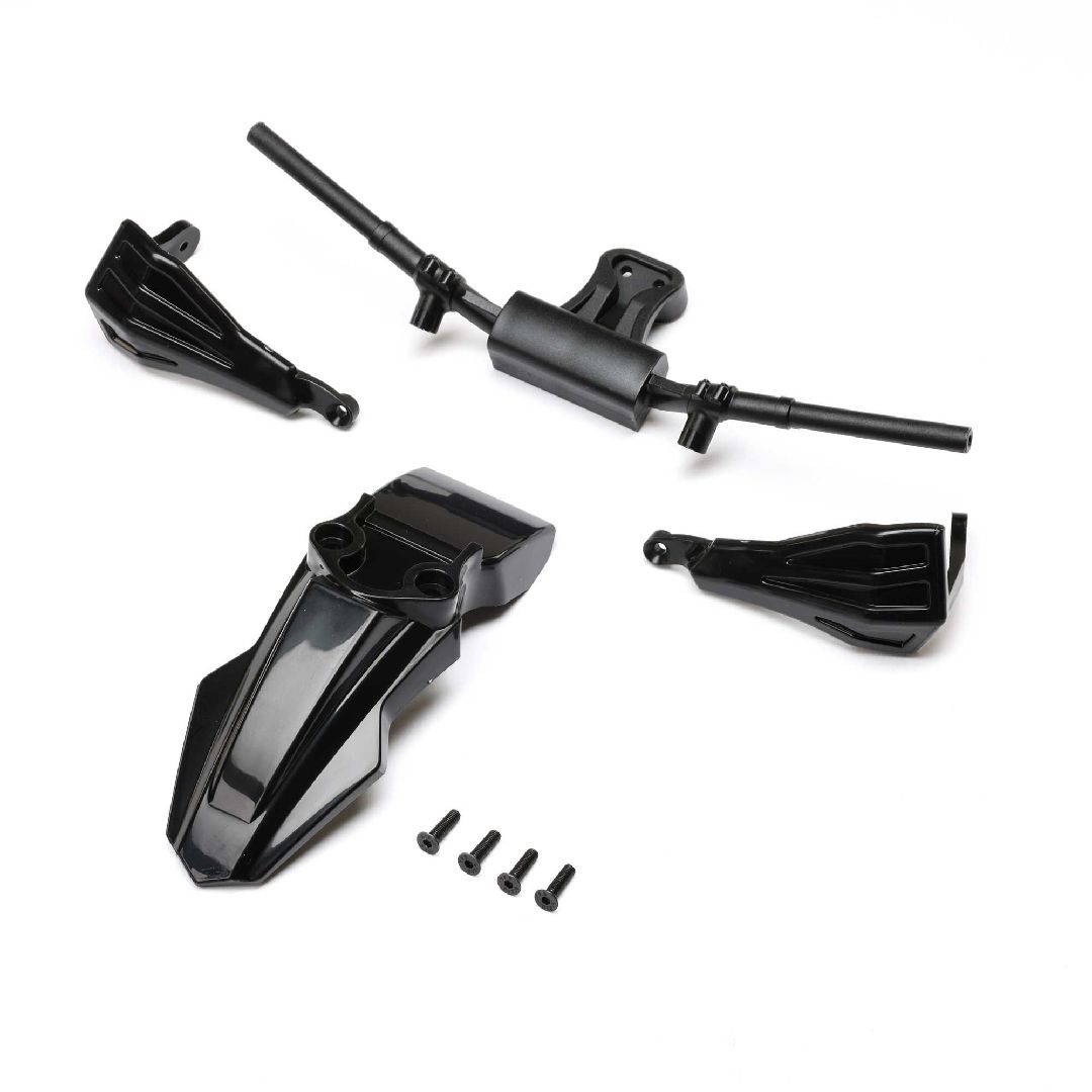 Losi Fender, Handguards & Handle Bars, Black: PM-SM
