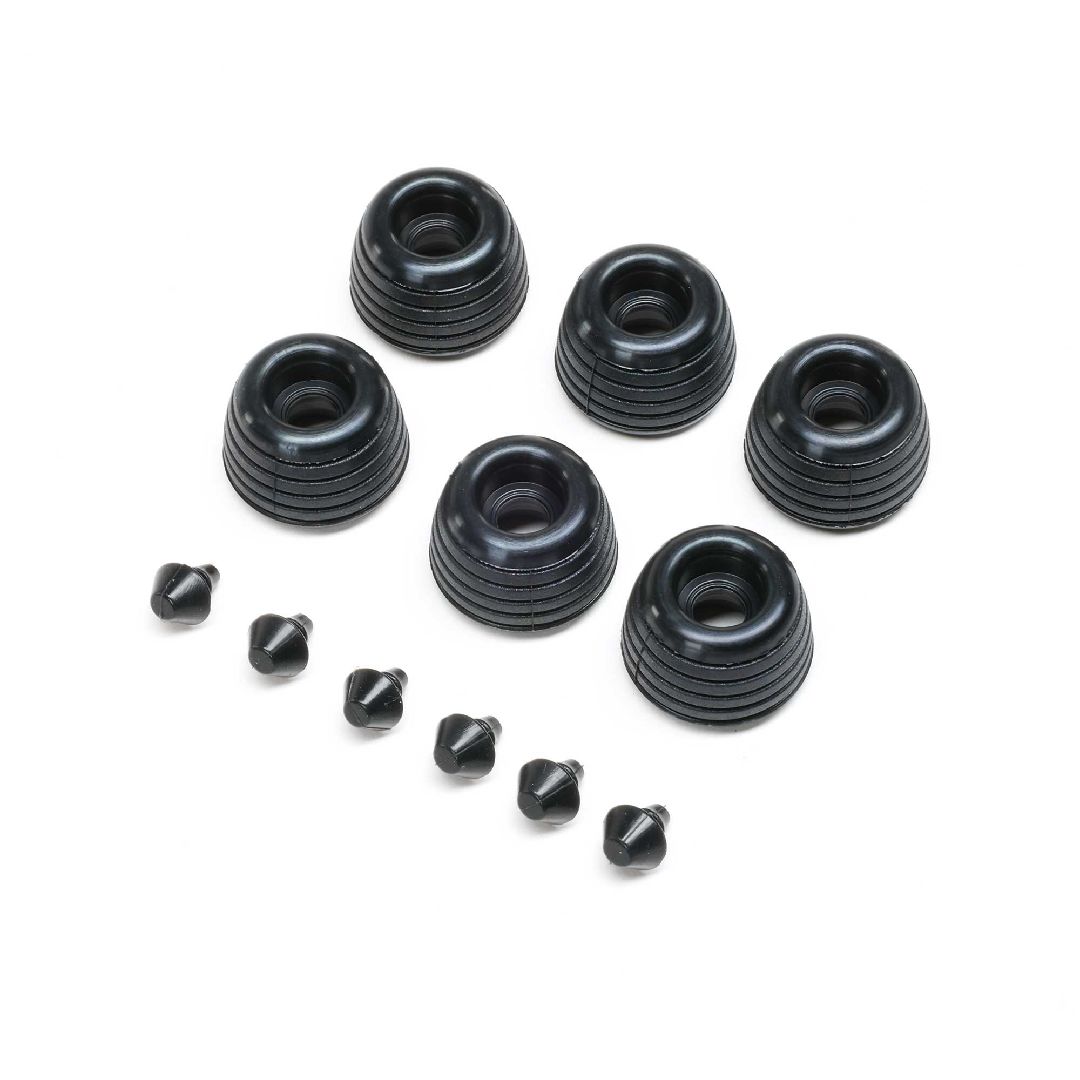 Losi Rubber Lean Bar Wheels & Stops (6): PM-SM
