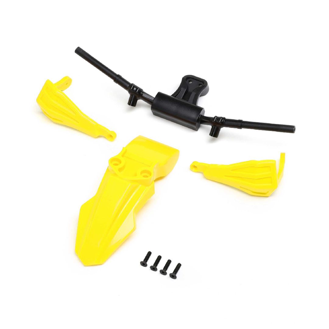 Losi Fender, Handguards & Handle Bars, Yellow: PM-SM Losi Fender, Handguards & Handle Bars, Yellow: PM-SM