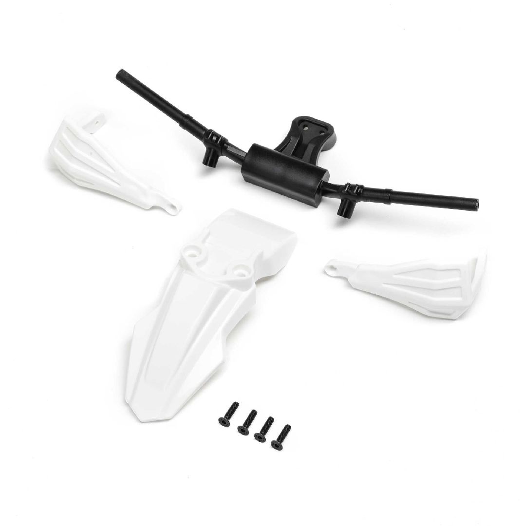 Losi Fender, Handguards & Handle Bars, White: PM-SM