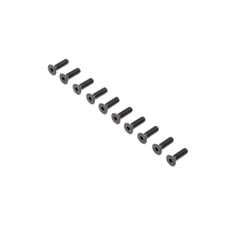 Losi Flat Head Screws, M4 x 12mm STL (10)