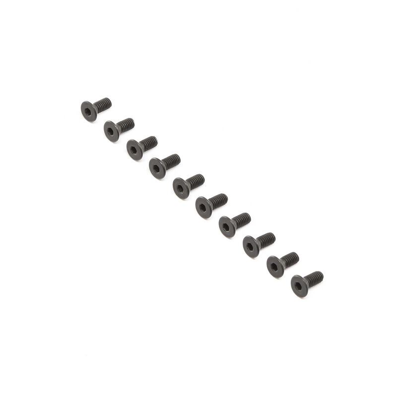 Losi Flat Head Screws, M4 x 10mm STL (10)