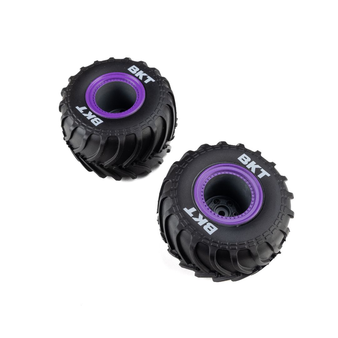 Losi MT Tires, Purple Beadlock, MTD: Mini LMT (2)