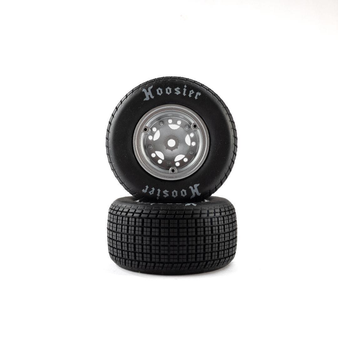 Losi Hoosier Tires, Soft, Mounted, Satin Aluminum 22S DLM (2)