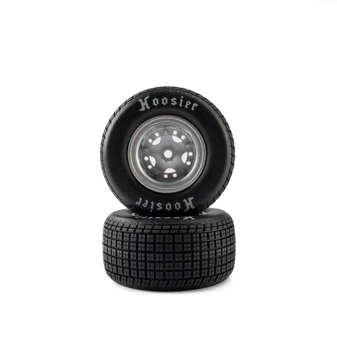 Losi Hoosier Tires, Medium, Mounted, Satin Aluminum 22S DLM (2)