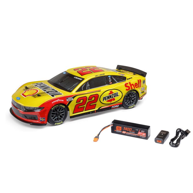 Losi 1/12 NASCAR Logano #22 Brushed AWD RTR (B&C Incl) - Yellow