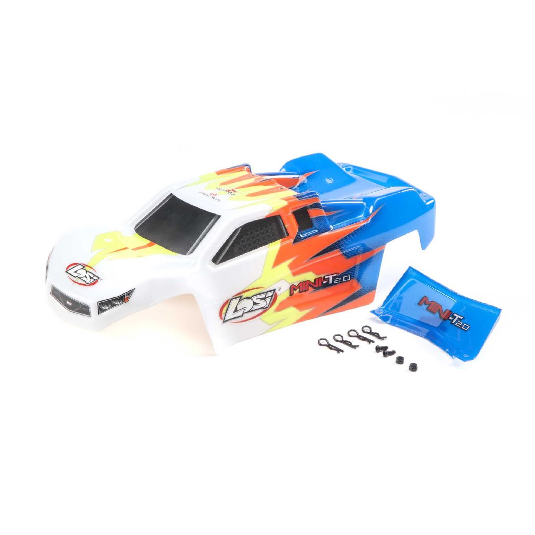 Losi Body, Blue/White: Mini-T 2.0