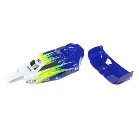 Losi Body, Wing, Blue/White: Mini-B