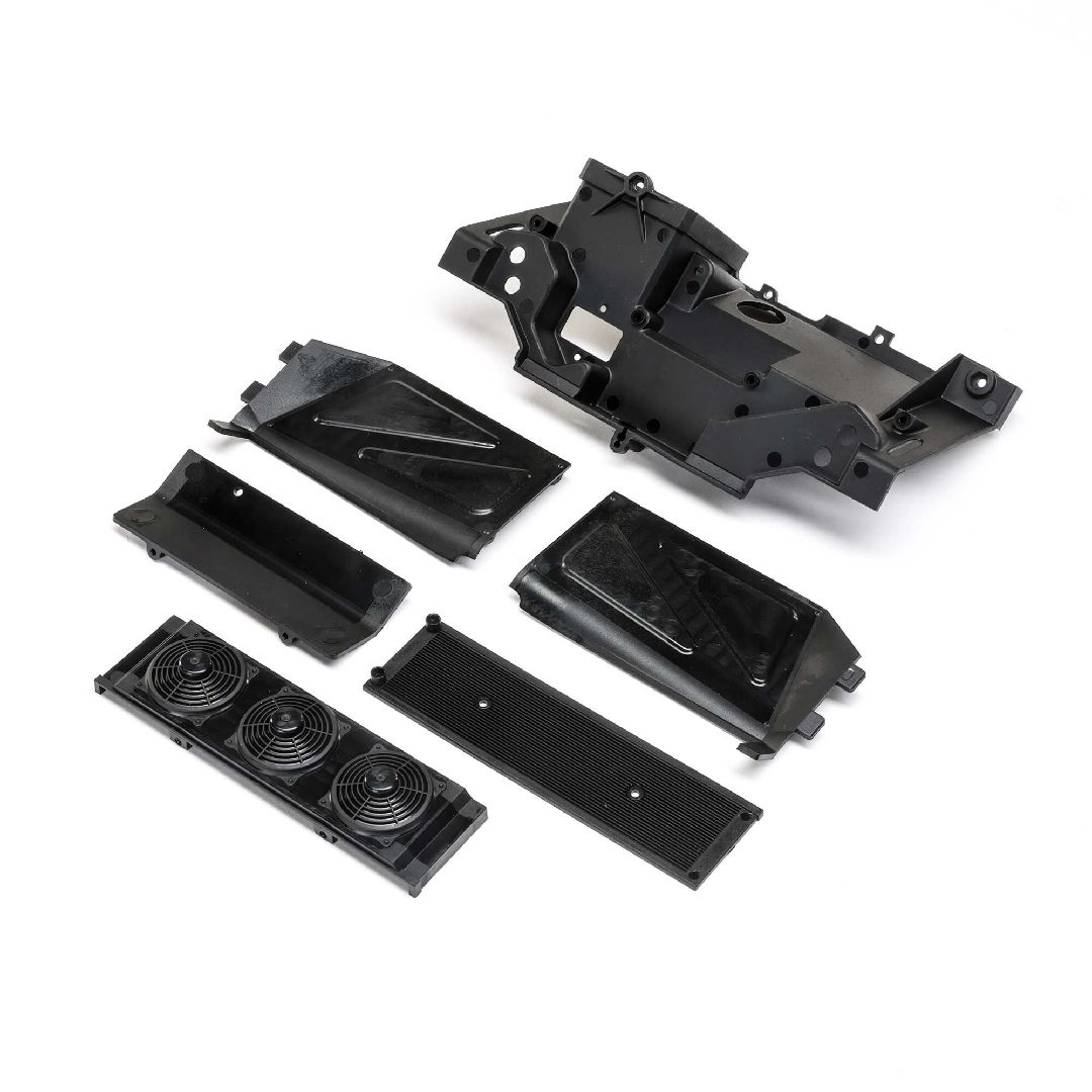 Losi Rear Bulkhead, Fan Panel & Mud Guard: Baja Rey 2.0