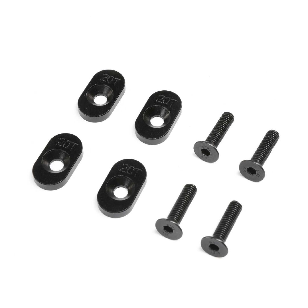 Losi EngineMountInsert & Screws 20T, Black(4): DBXL 2.0