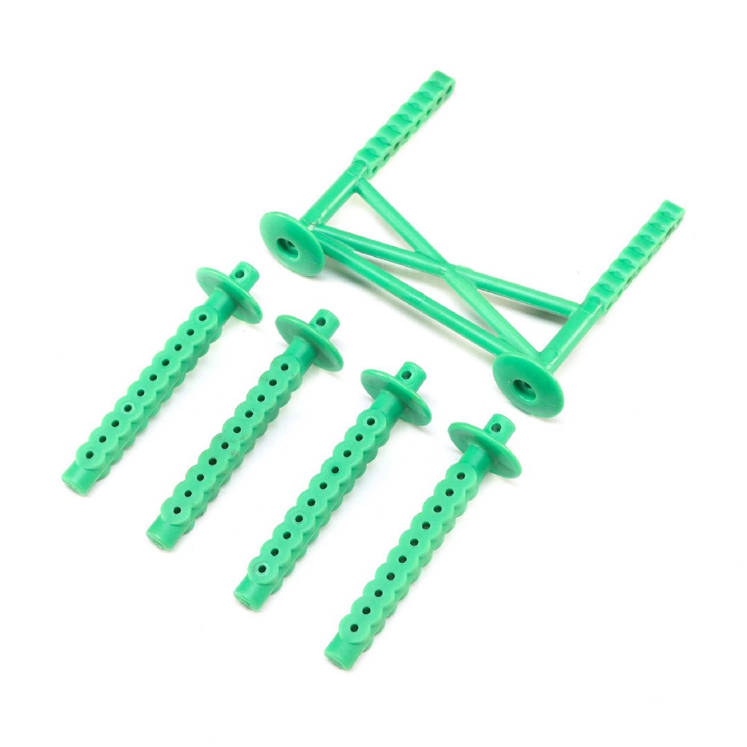 Losi Rear Body Support and Body Posts, Green: LMT