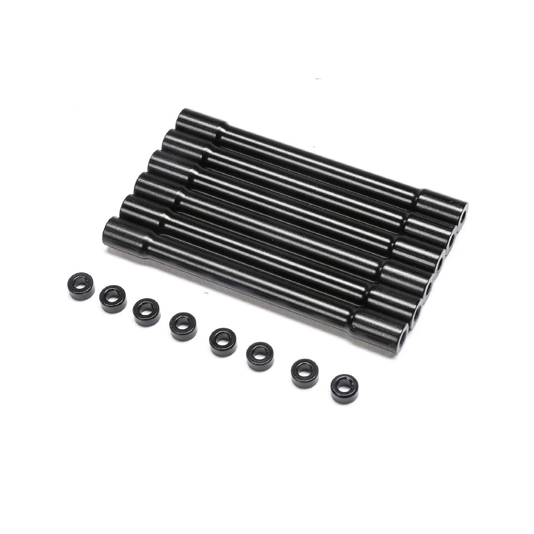 Losi Crossbar&Spacer,CabSection, AL,BLK (6): TTLMT