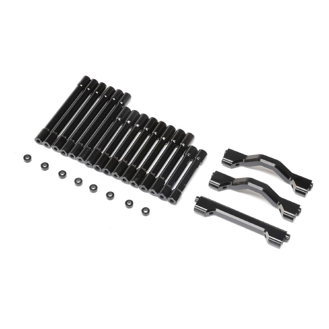 Losi Crossbar Brace & Spacer Set, TT, AL,BLK:LMT, TTLMT