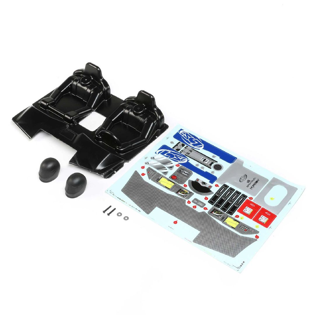 Losi Interior Set w/Helmets, Clear: SBR 2.0