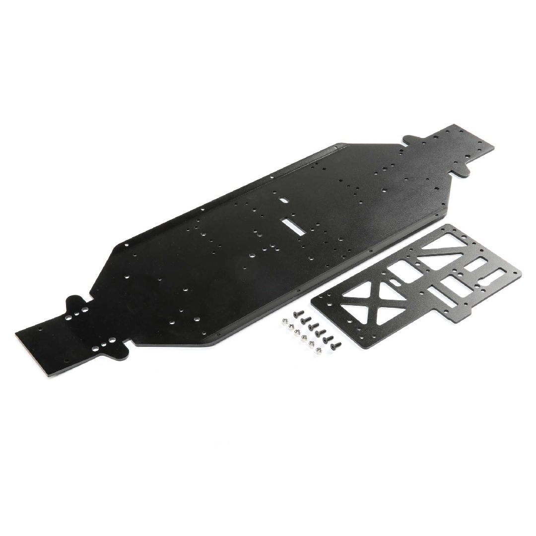Losi Chassis w/Brace, 4mm Black: DBXL-E 2.0