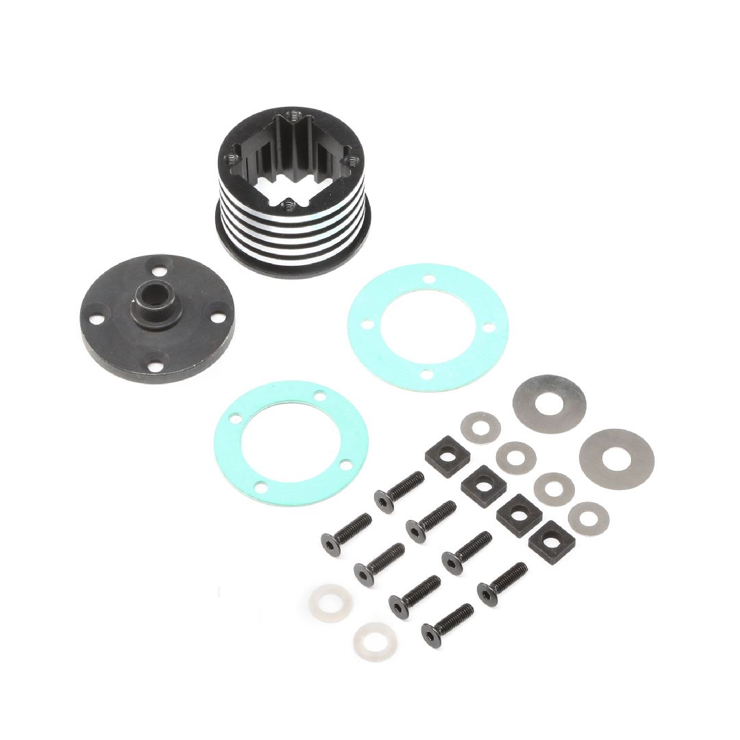 Losi Diff Housing Set, Aluminum (1): DBXL-E