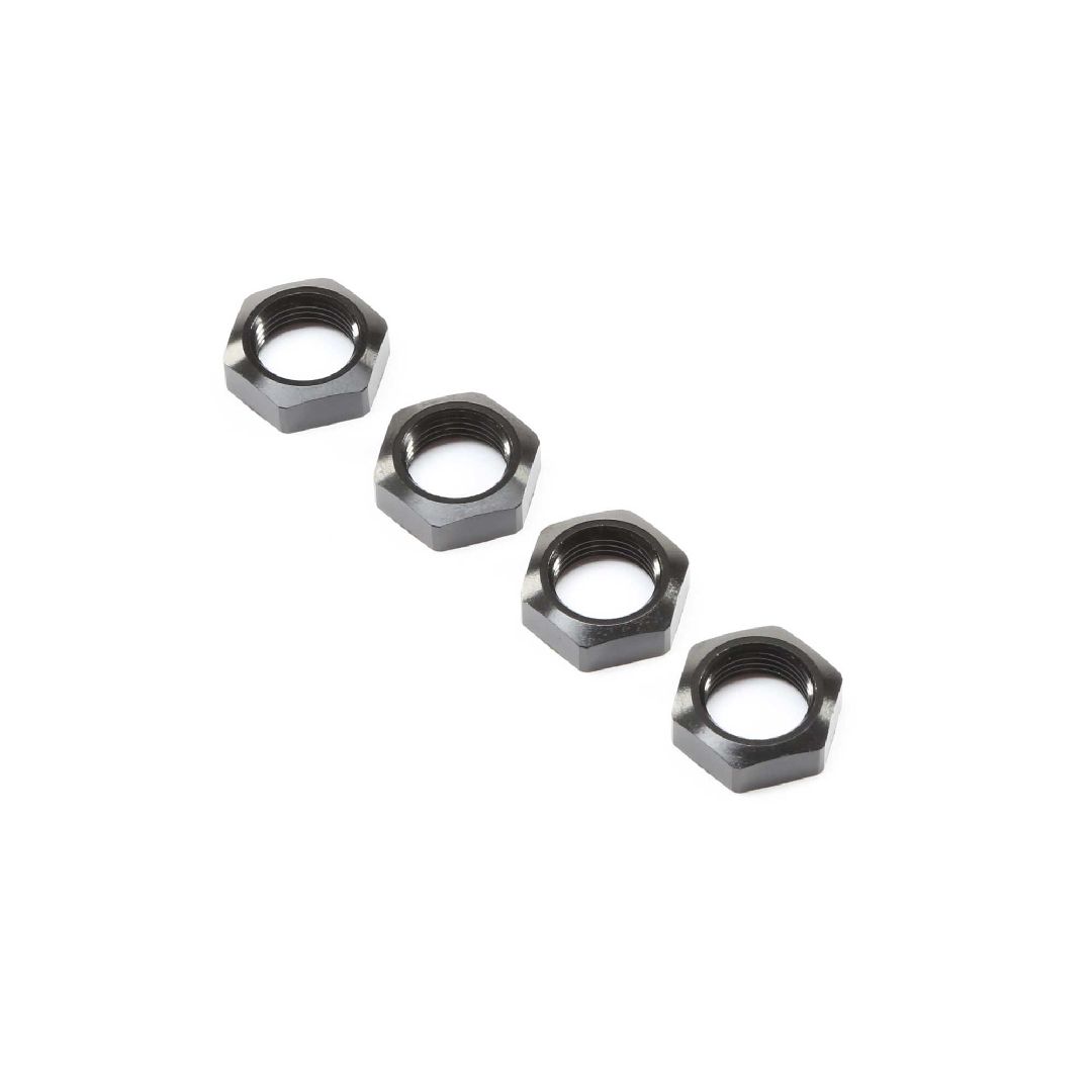 Losi Wheel Nut, Black (4): Super Baja Rey