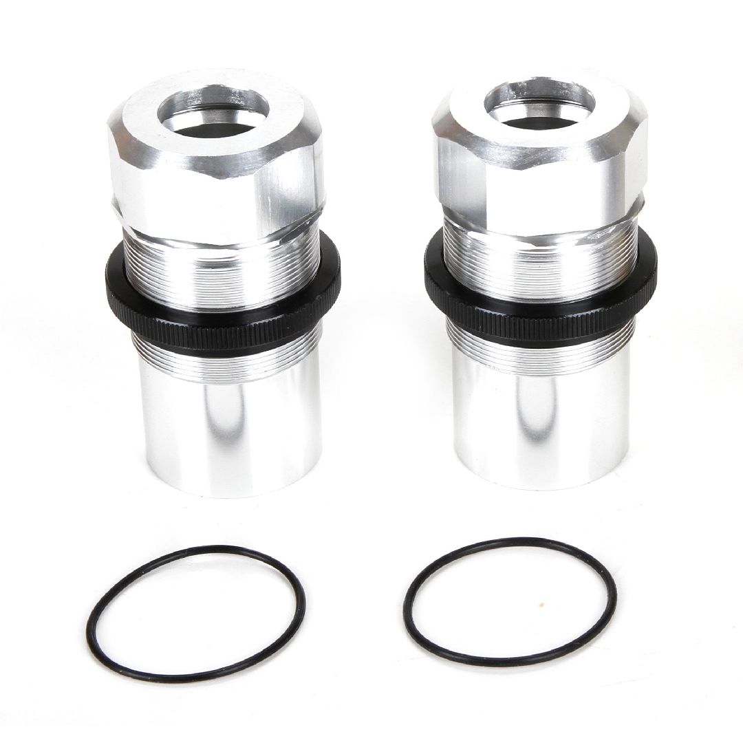 Losi Fr/Rr Shock Body, Cap, AL, Slvr(2): MTXL
