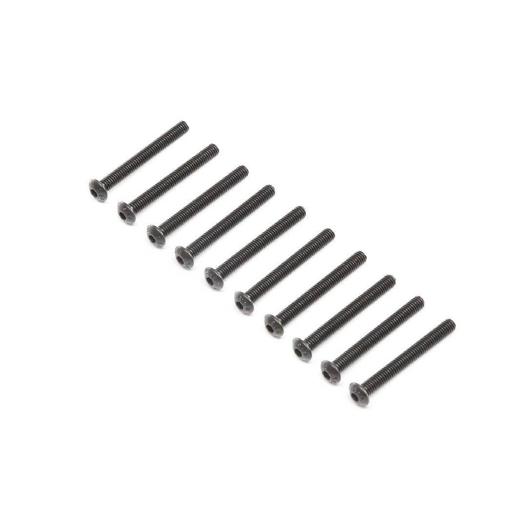 Losi Button Head Screws, Steel, Black Oxide, M4 x 35mm (10)