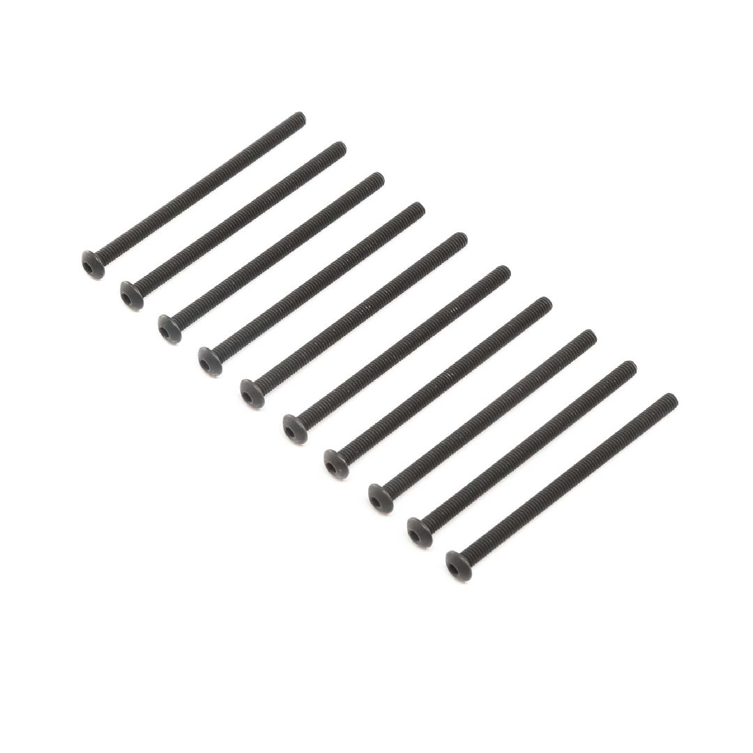 Losi Button Head Screws, Steel, Black Oxide, M4 x 65mm (10)