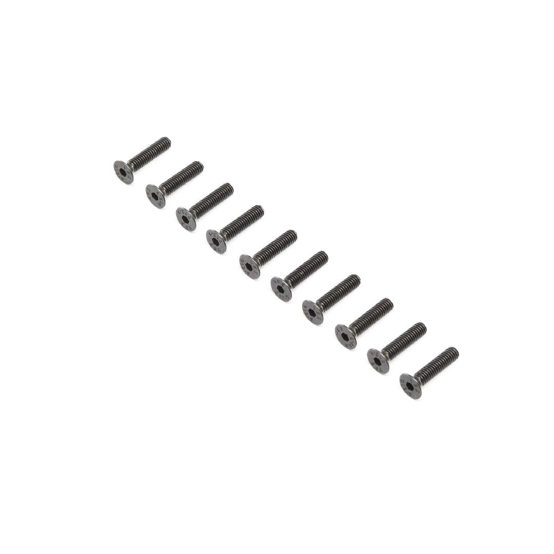 Losi Flat Head Screws, Steel, Black Oxide, M4 x 18mm (10)